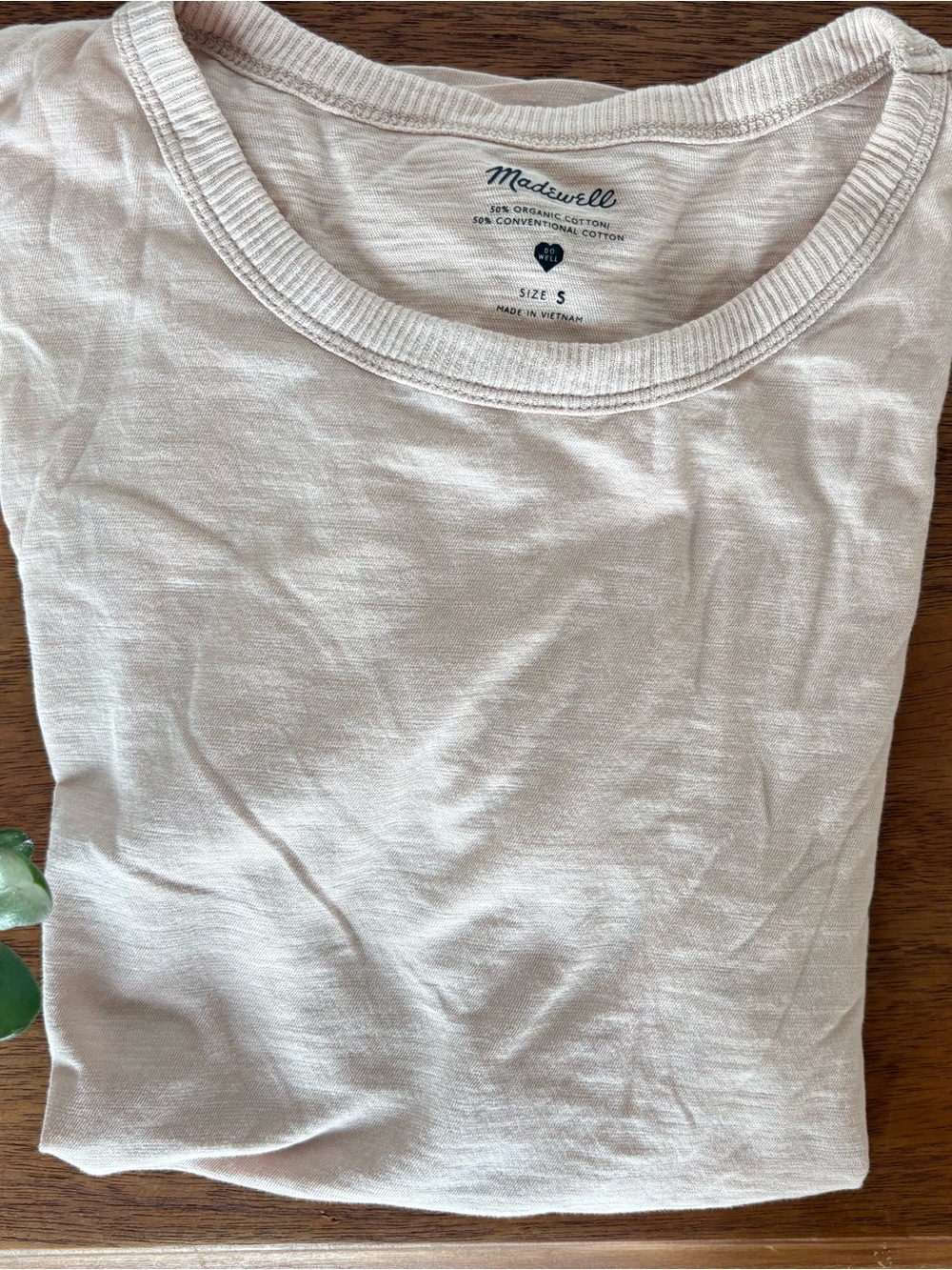Madewell Short Sleeve Crewneck Tee in Light Cream